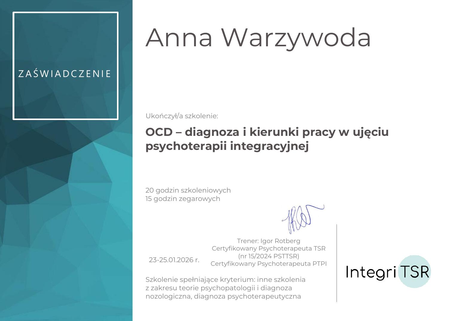 Miniatura: OCD – diagnoza i kierunki pracy
