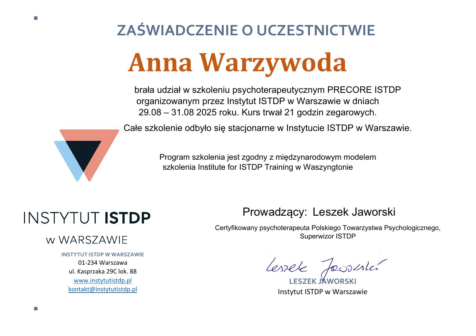 Miniatura: PRECORE ISTDP